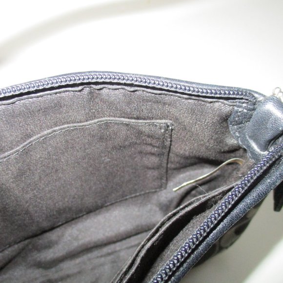 COACH Black and Gray CC Logo Canvas Medium Wristlet Clutch Bag - Picture 8 of 8